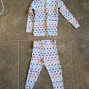 Primary Rainbow Hearts long-sleeved pajamas, size 2-3